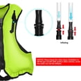 thumbnail image 3 of OMOUBOI Floatage Jackets Adult Lightweight Inflatable Snorkel Vest with Adjustable Leg Straps for Men Women Suitable for 90-220lbs for Snorkeling Diving Swimming Outdoor Water Sports-Green, 3 of 7