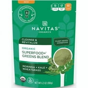Navitas Organics Organic Superfood+ Greens Blend, Moringa + Kale + Wheatgrass, 6.3 oz (180 g)