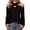 Black, variant on Laqbezok Sexy Night Out Criss Cross Halter Sequin Top, Women's Cold Shoulder Long Sleeve Blouse, Elegant Sparkly Party Fashion Outfit