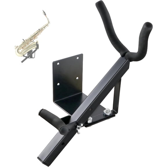 EASTROCK Alto/Tenor Saxophone Wall Mount Stand - Adjustable Saxophone Wall Holder with Soft Padding