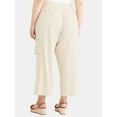 thumbnail image 3 of Terra & Sky Women's Plus Linen Pants, 27'' Inseam, Sizes 0X-4X, 3 of 5
