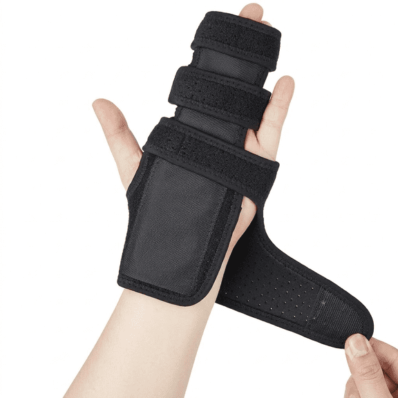 Wrist Brace and Finger Splint with Removable Curved Steel Support Plate for Carpal Tunnel Arthritis Sprains