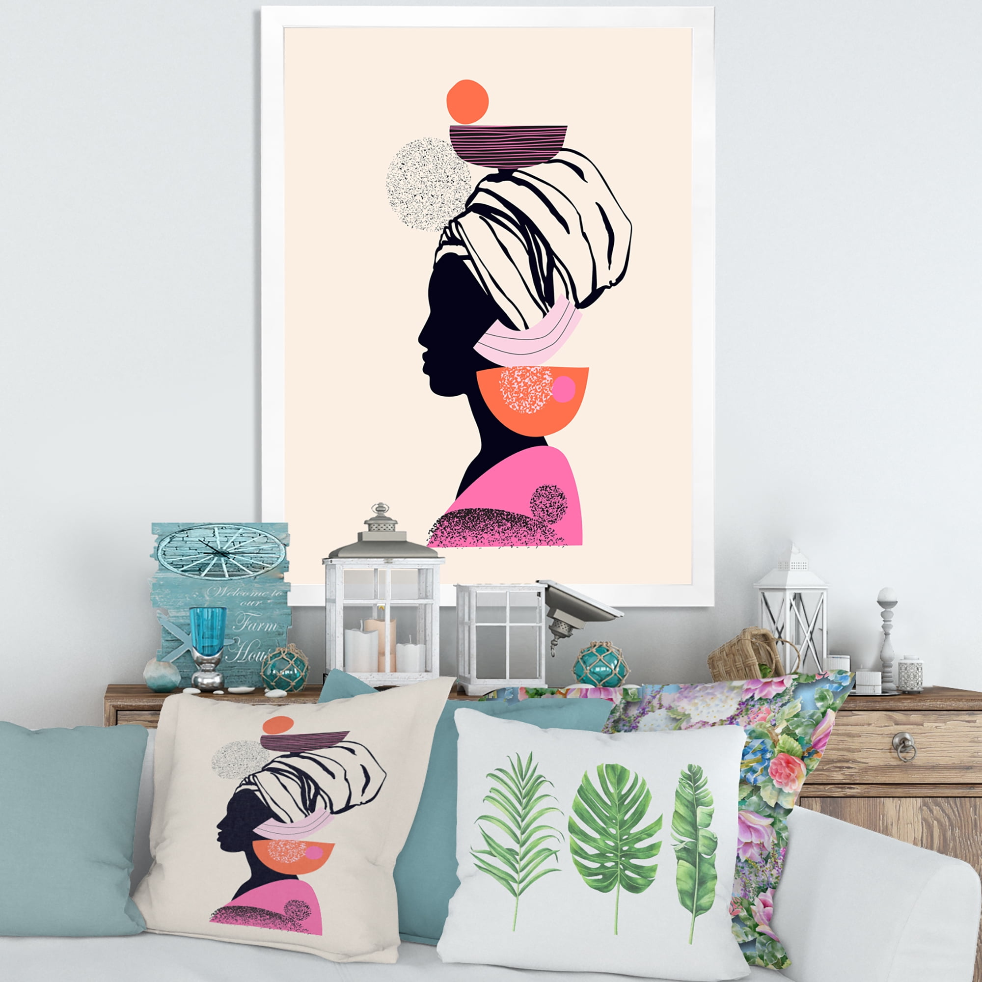 Designart 'Ethnic Portrait of African American Woman' Modern Framed Art Print