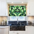 thumbnail image 5 of Yayeee Kitchen Curtains Tier Pair Light Filtering 27"x36" Rod Pocket Short Cafe Window Panel, Green Camouflage Pattern, 5 of 7