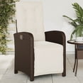 thumbnail image 1 of vidaXL Chaise de Jardin Extérieure Inclinable avec Repose-Pieds - Rotin Poly Brun, 1 of 5