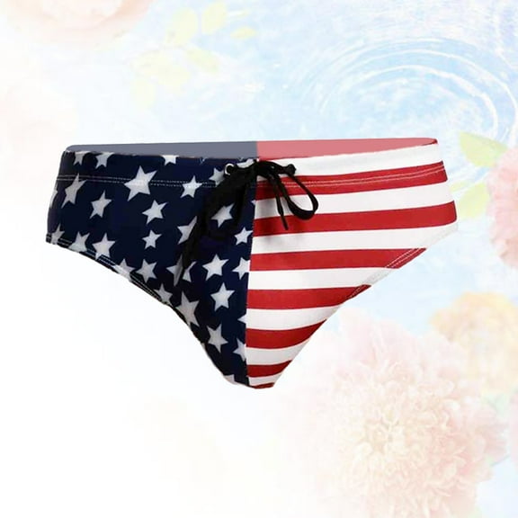 Toddmomy 1Set Mens Swimming Briefs Polyester Comfortable Breathable for Beach and Outdoor Activities Blue Multi