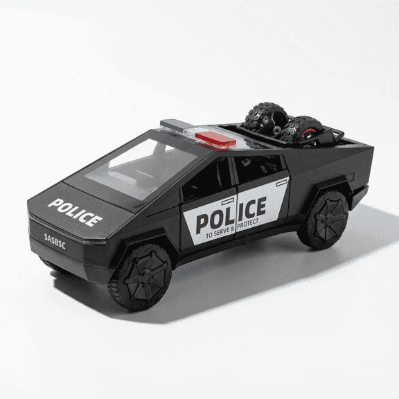 Police Car Toys for 1:32 Scale Boys Metal Toy Cars with Light and Sound Pull Back