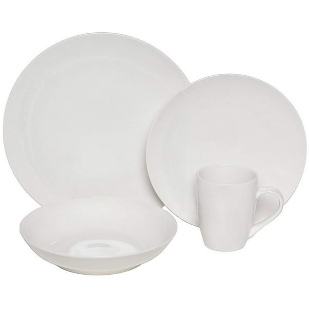 Melange Coupe 32Piece Porcelain Dinnerware Set (White) Service for 8