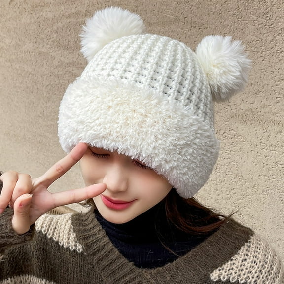 SikaFu Cute New Winter Hat Female Fashion Simplicity Earbarin Hat Creative Northern Winter Knitted Hat
