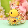 thumbnail image 2 of Llavero con forma de pato amarillo grande y bonito con diamantes de imitación para coche, colgante para bolso de mujer, llavero de metal, regalo para festival, 2 of 6