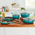thumbnail image 3 of The Pioneer Woman Frontier Speckle 12-Piece Aluminum Cookware Set, Teal, 3 of 13