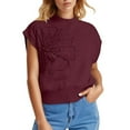 thumbnail image 2 of JIAYUE Vest for Women Floral Jacquard Sleeveless Knit Pullover Slim Fit Solid Color For Ladies Spring Summer Wear, 2 of 4