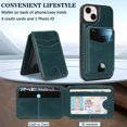 thumbnail image 5 of Compatible with Magsafe 2 in 1 Detachable for iPhone 14 Wallet Case with Card Holder Women Men, Magnetic PU Leather RFID Blocking Flip Kickstand Credit Slots,for iPhone 14, Green, 5 of 11