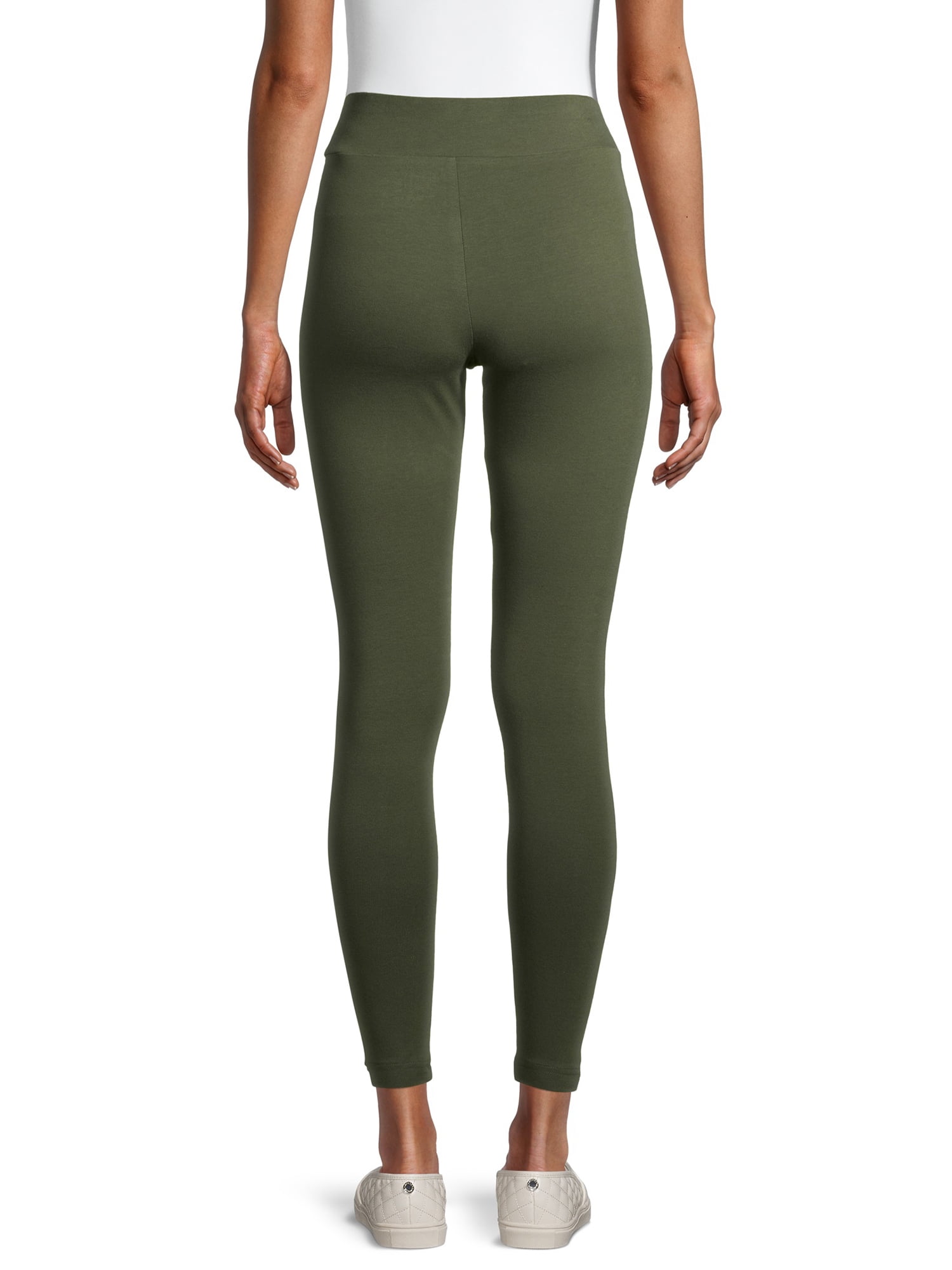 Buy W Green Solid Ankle Length Cotton Women's Legging