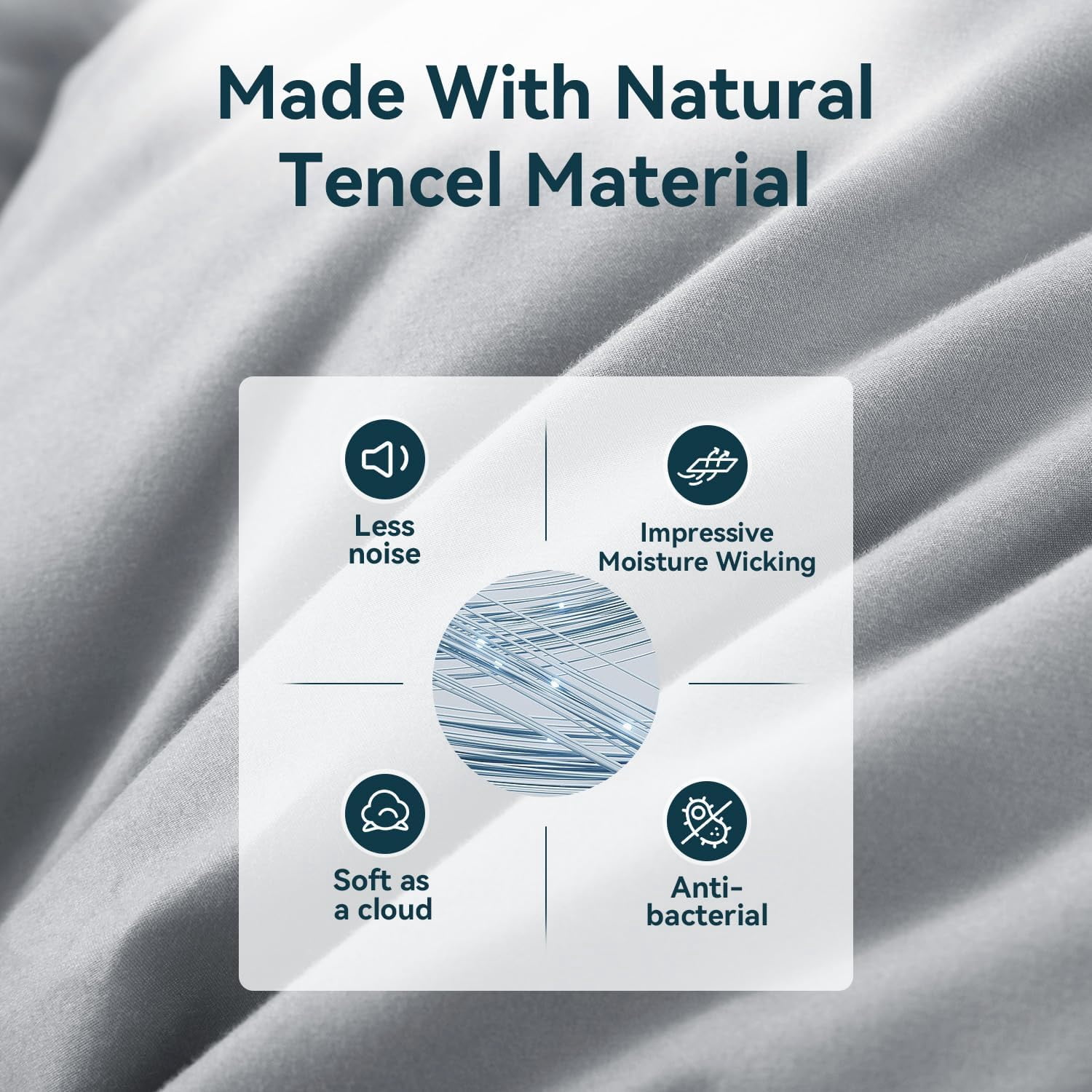 Elemuse Down Comforter Twin Size, All Season Soft and Fluffy Duvet Insert, 50% Feather Fill Bed Comforters, Luxury Tencel Cover (68×90, Grey)