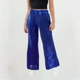 thumbnail image 2 of Lenpel Toddler Girls' Sequin Flare Pants Sparkly High Waisted Bell Bottom Wide Leg Dance Pants Bootcut Party Trousers, 2 of 4