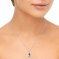 thumbnail image 4 of SZUL Women's 14K White Gold 7x5MM Pear Blue Topaz and Diamond Pendant, 4 of 5