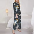 thumbnail image 4 of Disketp Pajamas Set Long Sleeve Sleepwear Womens Button Down Nightwear Pj Sets-Space Cars, 4 of 9