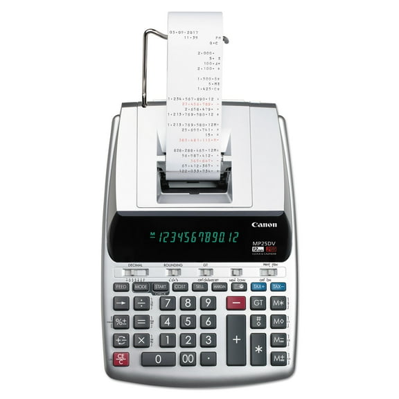 Canon MP25DV3 12-Digit Printing Calculator, Silver