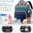 thumbnail image 3 of Morfone Baby Diaper Bag Backpack, Multifunction Waterproof Baby Bag with USB Charging Port, Stroller Straps & Pacifier Case Unisex, Colorful, 3 of 9