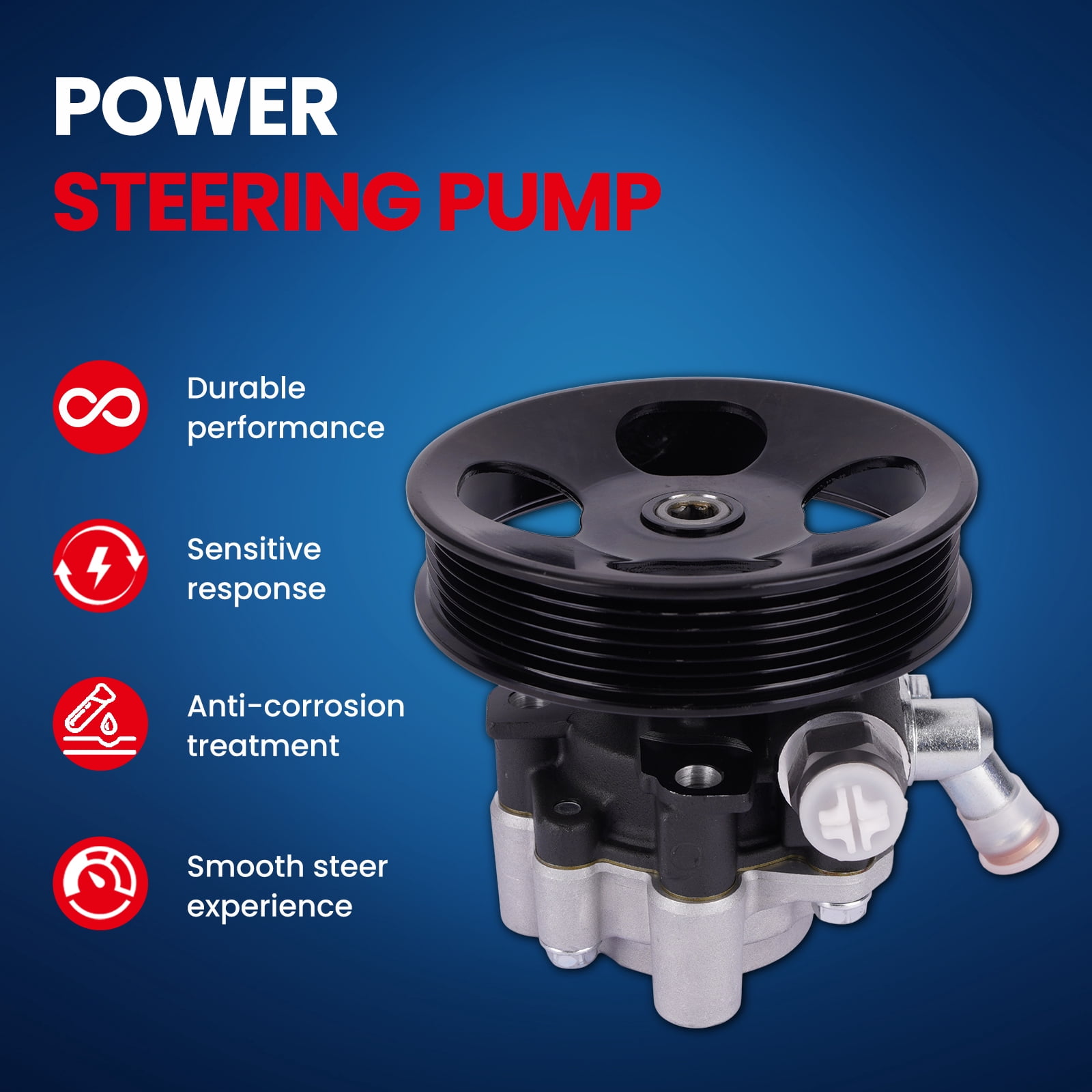 MOCA AUTOPARTS Power Steering Pump Fit for 2001-2007 Toyota Sequoia V8 4.7L & 2000-2006 Toyota Tundra V8 4.7L