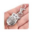 thumbnail image 4 of Vintage Style Owl Pendant Fob Clock Quartz Mini Key Ring Watch Silver Tone, 4 of 4