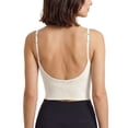 thumbnail image 3 of Gustave 3 Pack Women Cami Bras Seamless Padded Yoga Bralettes Wirefree Workout Sports Bra Comfort Camisole Spaghetti Strap Crop Tops "Black/Gray/White", 3 of 9