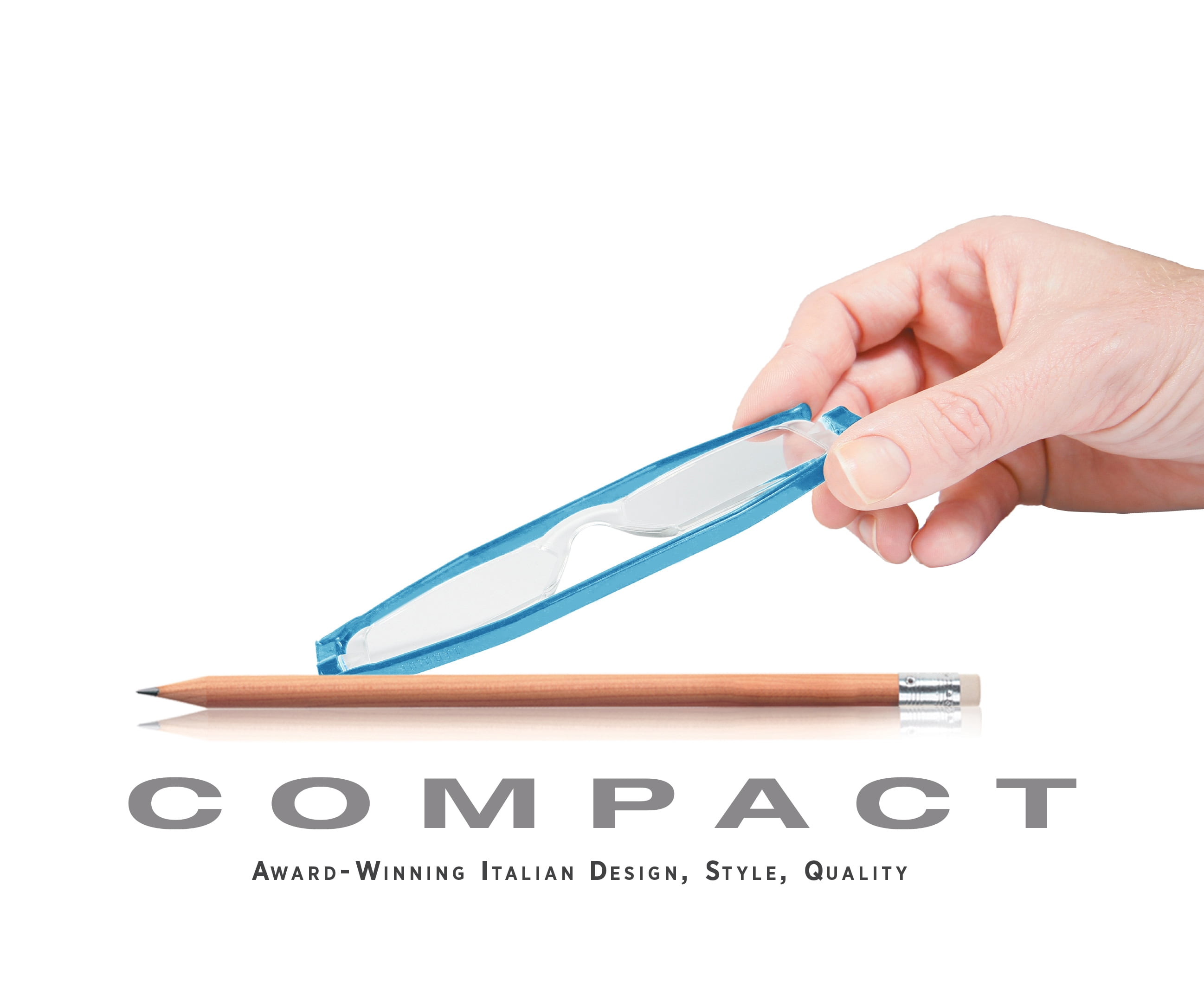 Nannini Compact One Travel Reading Glasses Baby Blue Temples Optics 3.0