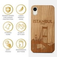 thumbnail image 4 of Case Yard Wooden Case Outside Soft TPU Silicone, Slim Fit Shockproof Wood Protective Phone Cover for Girls Boys Men and Women, Supports Wireless Charging Istanbul Bridge Design case for iPhone-XR, 4 of 7
