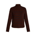 thumbnail image 6 of Time and Tru Women's Stripe Funnel Neck Sweater with Long Sleeves, Midweight, Sizes, XS-XXXL, 6 of 6