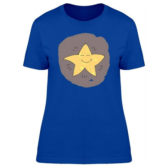 Cute Happy Twinkle Star Cartoon T-Shirt Women -Image by Shutterstock, Female Large
