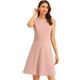 thumbnail image 1 of Vestido de trabajo para mujer Color sólido Sin mangas A-line Flare Vestidos Rosa S, 1 of 6
