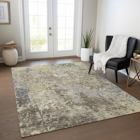 Addison Rugs Chantille Indoor/Outdoor Transitional Modern Beige Washable Rectangle Rug, 10' x 14'