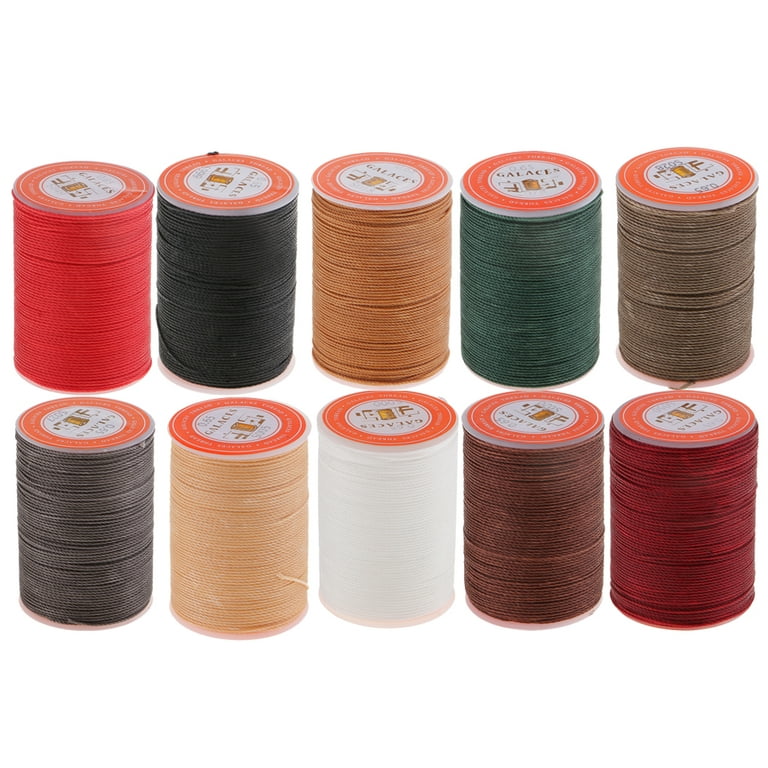 S SERENABLE Flat Waxed Thread for Leather Sewing, 93 Yards 0.65mm Leather  Thread Waxed String Polyester Cord for DIY Hand Leather Craft Stitching  Bookbinding ,Red 