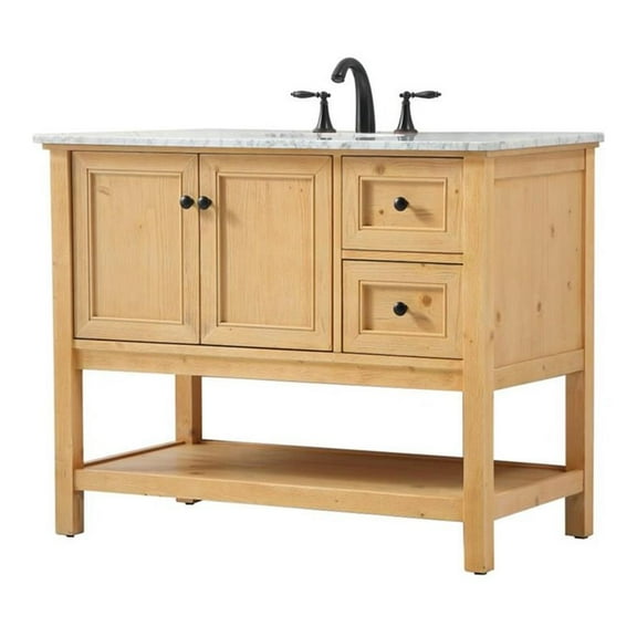 42 inch single bathroom vanity in natural wood