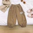 thumbnail image 2 of Odeerbi Kids Boys Girls Fleece Jogger Pants Winter Thermal Workout Pants Kids Sports Pants Cotton Velvet Long Pants Versatile Loose Drawstring Pants Kids Clothes Khaki, 2 of 7