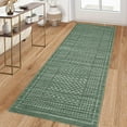 thumbnail image 2 of Washable Kitchen Runner Rug 2x8, Green Runners for Hallway, Non Slip Boho Soft Bathroom Stain Resistant Throw Mat Bordered Carpet Runner for Laundry Entryway Bedroom 2'x8' Green, 2 of 8