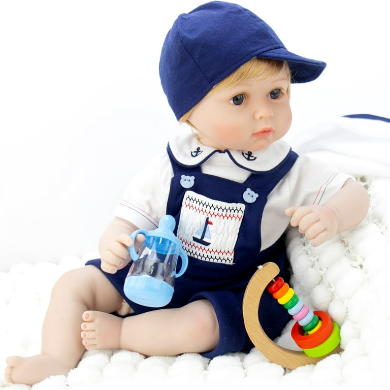  ROSHUAN Reborn Baby Boy 22 inch Anatomically Correct Baby Boy  Doll Silicone Full Body Realistic Boy Toddler Baby Dolls Curly Hair with  Teeth for Boys Girls Gift : Toys & Games