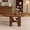 A Walnut Color, variant on Wohh 43.3"-59" Extendable Round Dining Table for 4-6, Round-to-Oval Kitchen Table with Built-In Flip-Up Extension Leaf, Stable H-Shaped Base and Storage Shelf, Black