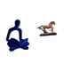 thumbnail image 1 of Figura de pensador abstracto,Estatua de pensador abstracto,decoración para el hogar,Figura de caballo,Escultura de figura de caballo en miniatura coleccionable,Estatua de animal de adorno de, 1 of 8