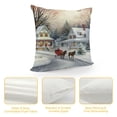 thumbnail image 4 of Fenyluxe Snowy Village Pillow Cushion Covers High-Quality Winter Square 1PC for Sofa Couch Bedroom Car Chair Home Decor 20x20in, 4 of 5