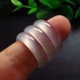 thumbnail image 5 of Natural white agate jade ring, handmade sculpture simple jade ring, men party wedding jewelry gift rings for men woman, 5 of 5
