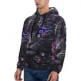thumbnail image 3 of Balery Purple-Eyed Floral Leopard Pattern Mens Hoodie Kangaroo Pocket Hoodie Pullover Hooded Sweatshirt Ideal for Daily Wear Travel and Home-Medium, 3 of 7