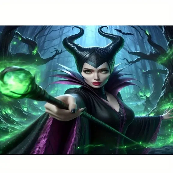 DIY Diamond Painting Kits for Adults Maleficent 5D Diamond Art Kits, Full Drill Diamond Painting Kits, Gem Arts and Crafts for Beginner Home Wall Decor
