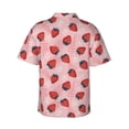 thumbnail image 3 of Uemuo Strawberries Printed Regular Fit Short Sleeve Casual Hawaiian Shirt for Men,Aloha shirt,Tropical shirt,Floral print shirt,Vacation Beach shirt-Large, 3 of 9