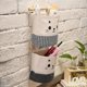 thumbnail image 5 of 5 Pcs Cute Wall Hanging Storage Bag Over Door Closet Organizer Box Linen Farbric Hanging Pocket Organizer Bag For Bedroom, Bathroom, 5 of 5