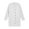 thumbnail image 3 of Tsivenald Womens Plus Size Cardigan Long Sleeve Button Down Tunic Sweater with Pockets Soft Casual Outerwear for Women, (White Size S-XXL), 3 of 9