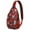 Red and Black, variant on Sling Backpack,Red and Blue Christmas Knitted Pattern Sling Bag with Water Bottle Holder,Waterproof Sling Bag for Men/Women with Headphone Jack for Hiking,Travel