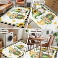 thumbnail image 6 of Summer Dwarfs Washable Area Rugs 2.7'x5', Yellow Sunflower Daisy Black Plaid Field Low Pile Throw Living Room Rug Non-Slip Sturdy Edge Binding Carpet for Indoor Entryway Bedside Kitchen, 6 of 9