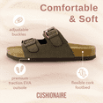 thumbnail image 4 of Cushionaire Lane Cork Footbed Sandals for Women – Comfortable Double Buckle Slip-On with Genuine Suede Footbed & Arch Support Slides for Women Footwear, 4 of 11
